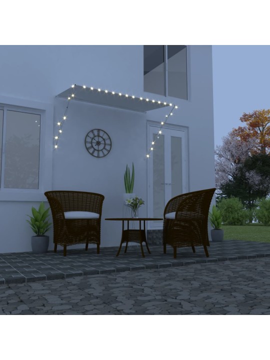 Ištraukiama markizė su LED, kreminės spalvos, 250x150cm