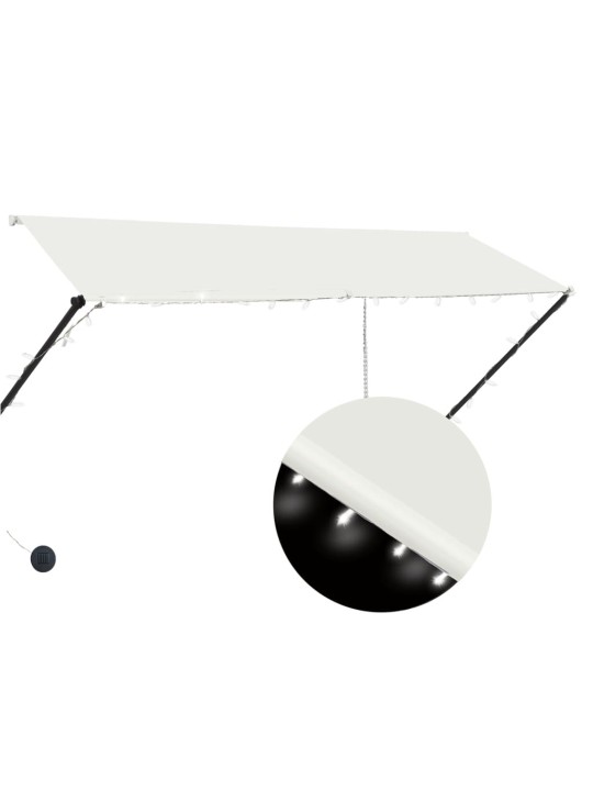 Ištraukiama markizė su LED, kreminės spalvos, 300x150cm