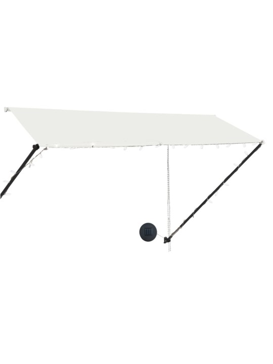 Ištraukiama markizė su LED, kreminės spalvos, 300x150cm