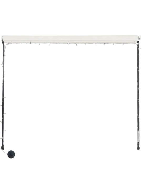 Ištraukiama markizė su LED, kreminės spalvos, 300x150cm