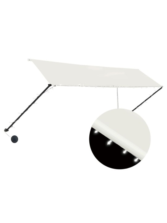 Ištraukiama markizė su LED, kreminės spalvos, 350x150cm