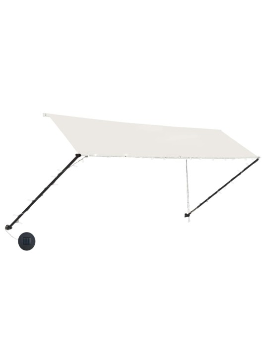 Ištraukiama markizė su LED, kreminės spalvos, 350x150cm