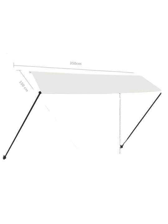 Ištraukiama markizė su LED, kreminės spalvos, 350x150cm