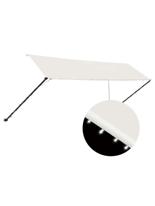 Ištraukiama markizė su LED, kreminės spalvos, 400x150cm