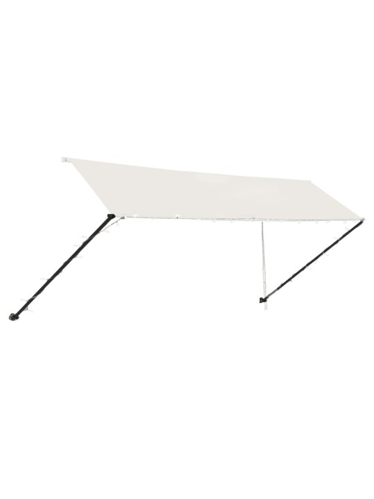 Ištraukiama markizė su LED, kreminės spalvos, 400x150cm
