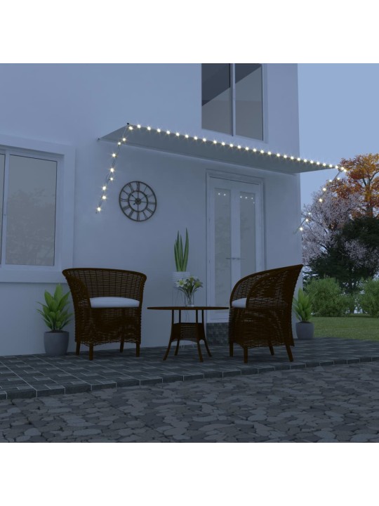 Ištraukiama markizė su LED, kreminės spalvos, 400x150cm