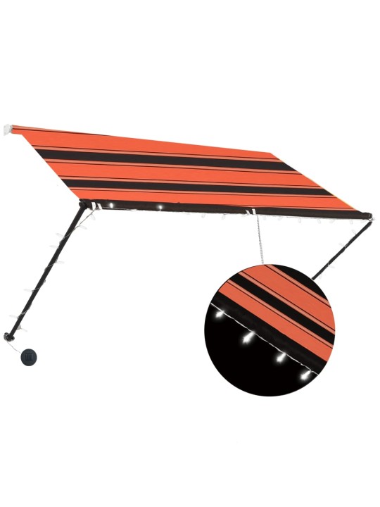 Ištraukiama markizė su LED, oranžinė ir ruda, 250x150cm