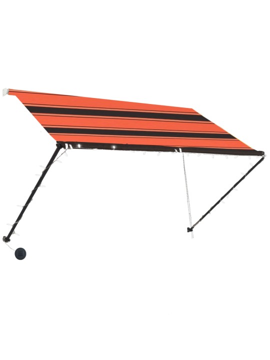 Ištraukiama markizė su LED, oranžinė ir ruda, 250x150cm