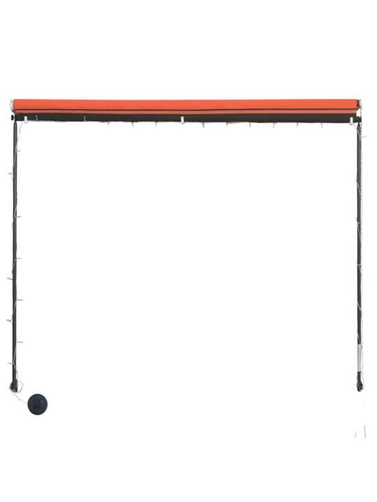Ištraukiama markizė su LED, oranžinė ir ruda, 250x150cm