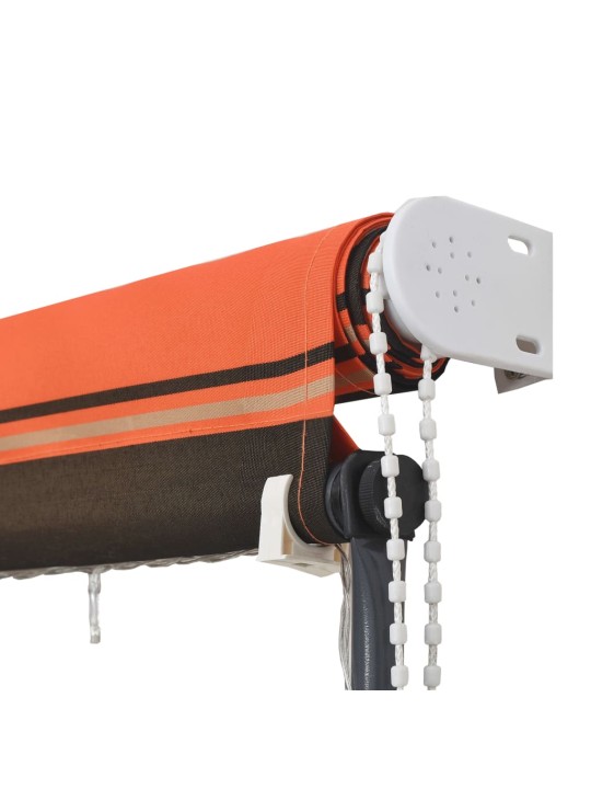Ištraukiama markizė su LED, oranžinė ir ruda, 250x150cm