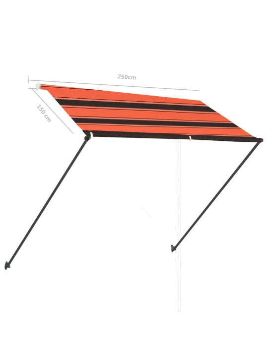 Ištraukiama markizė su LED, oranžinė ir ruda, 250x150cm