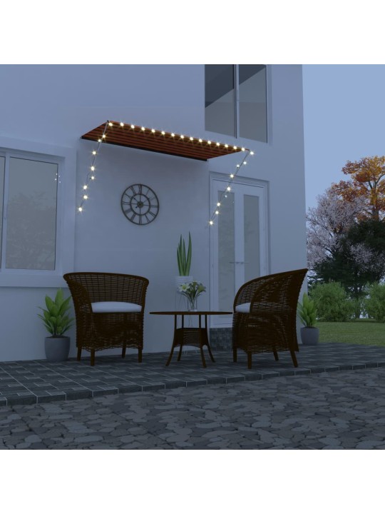 Ištraukiama markizė su LED, oranžinė ir ruda, 250x150cm