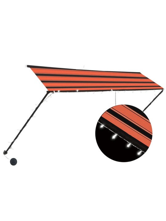 Ištraukiama markizė su LED, oranžinė ir ruda, 300x150cm