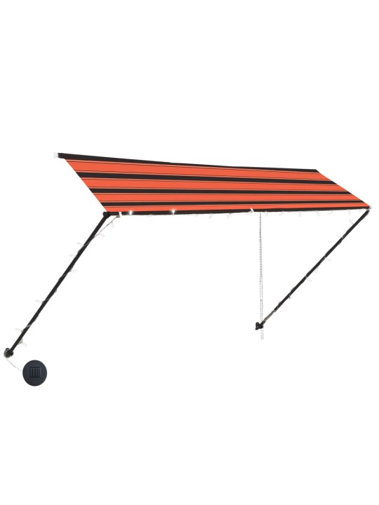 Ištraukiama markizė su LED, oranžinė ir ruda, 300x150cm