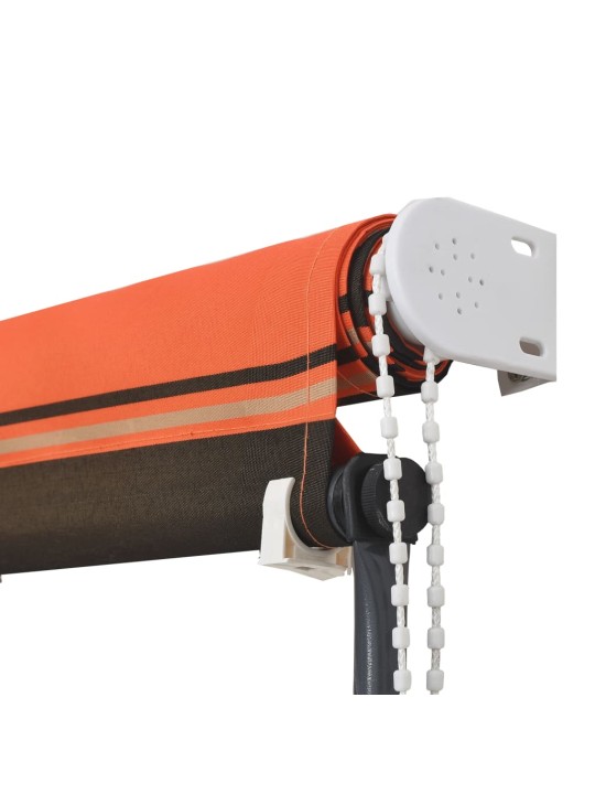 Ištraukiama markizė su LED, oranžinė ir ruda, 300x150cm
