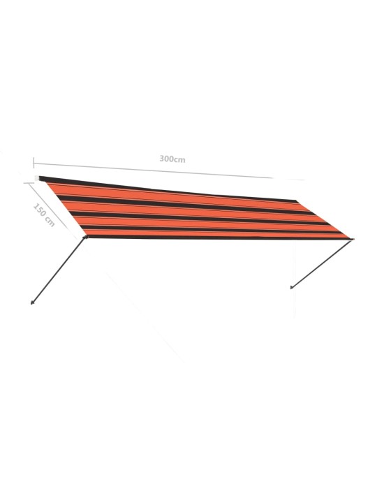 Ištraukiama markizė su LED, oranžinė ir ruda, 300x150cm