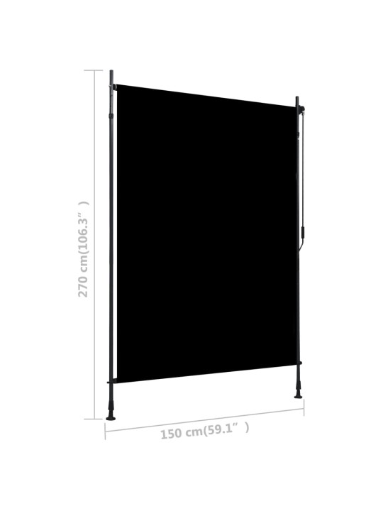 Lauko roletas, antracito spalvos, 150x270cm