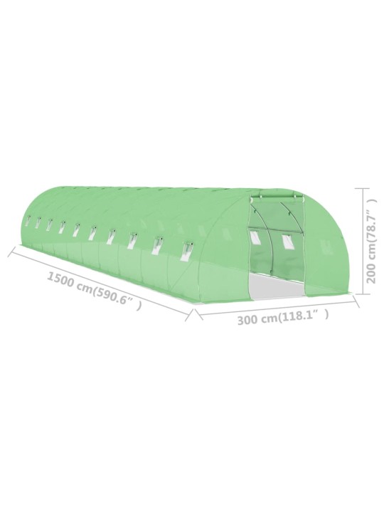 Šiltnamis, 15x3x2m, 45m²