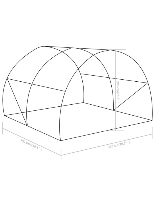 Šiltnamis, 3x2x2m, 6m²