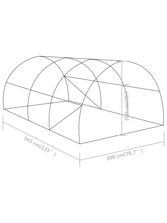Šiltnamis, 3,43x2x2m, 6,86m²