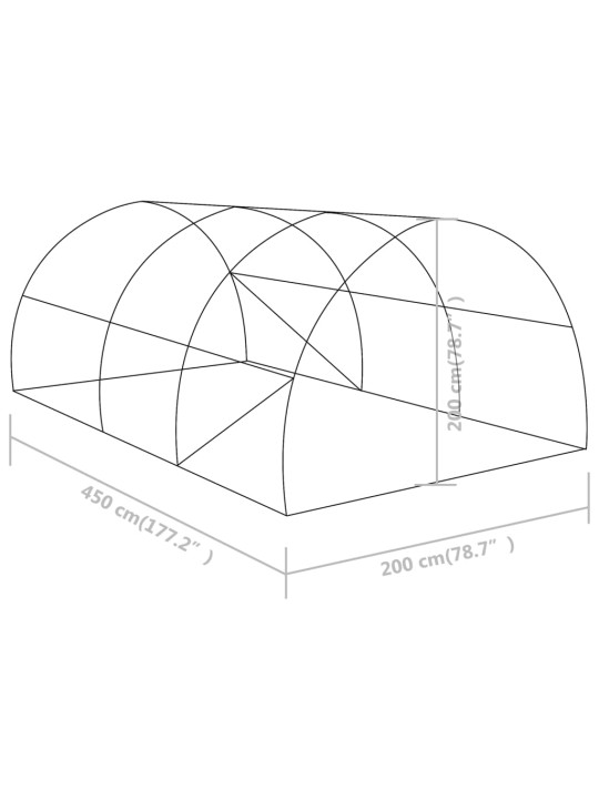 Šiltnamis, 4,5x2x2m, 9m²