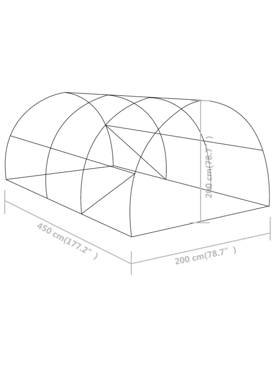 Šiltnamis, 4,5x2x2m, 9m²