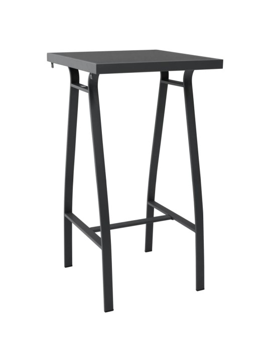 Sodo baro stalas, juodas, 60x60x110cm, grūdintas stiklas