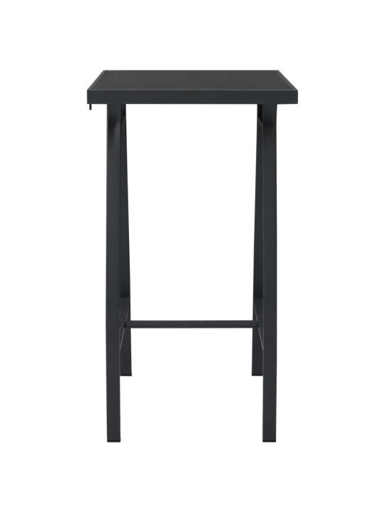 Sodo baro stalas, juodas, 60x60x110cm, grūdintas stiklas