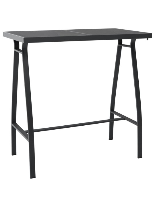 Sodo baro stalas, juodas, 110x60x110cm, grūdintas stiklas