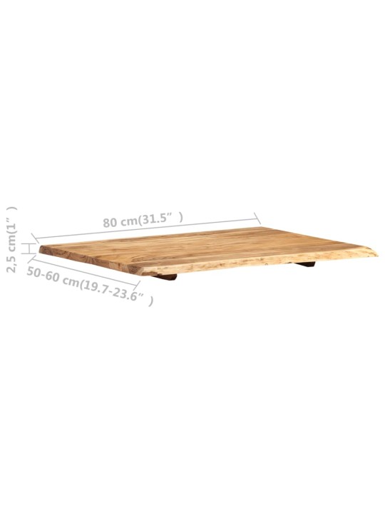 Stalviršis, 80x(50-60)x2,5cm, akacijos medienos masyvas