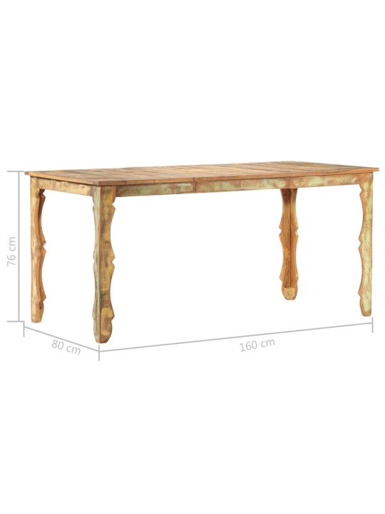 Valgomojo stalas, 160x80x76cm, perdirbtos medienos masyvas