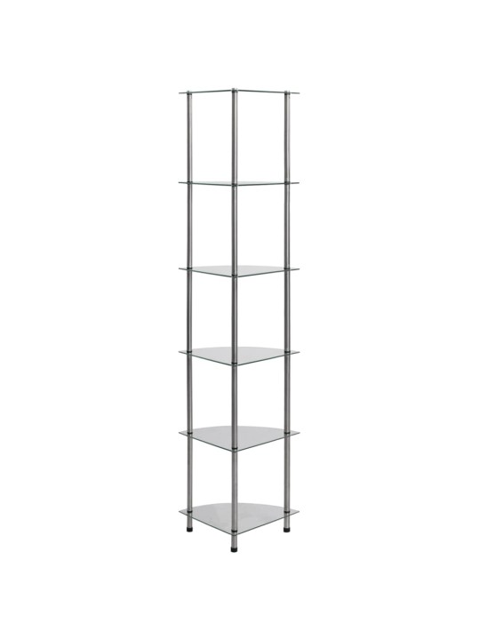 Lentyna, 6 aukštų, permatoma, 30x30x160cm, grūdintas stiklas