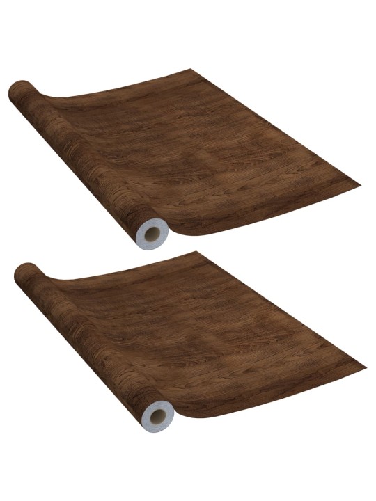 Lipnios plėvelės durims, 2vnt., tamsi ąžuolo, 210x90cm, PVC