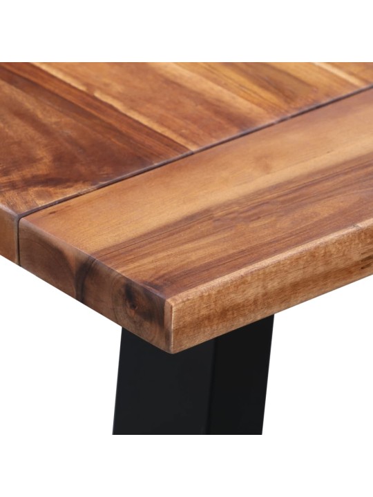 Valgomojo stalas, 180x90x75cm, akacijos masyvas ir stiklas