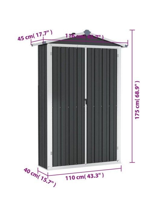 Sodo pašiūrė, antracito, 116x45x175cm, galvanizuotas plienas