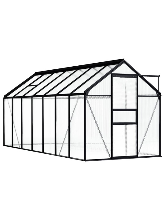Šiltnamis, antracito spalvos, aliuminis, 8,17m²