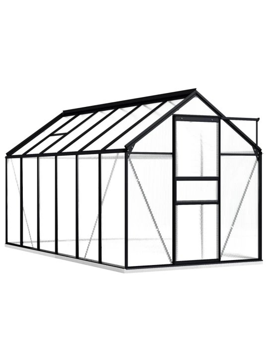 Šiltnamis su pagrindo rėmu, antracito, aliuminis, 7,03m²