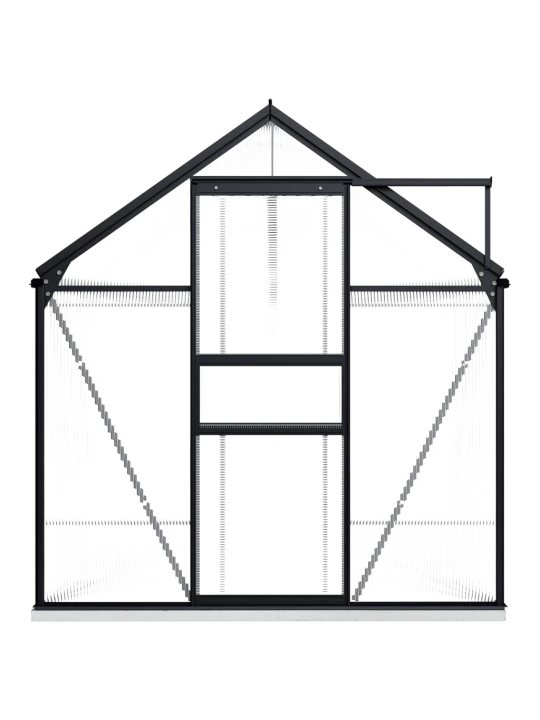 Šiltnamis su pagrindo rėmu, antracito, aliuminis, 7,03m²