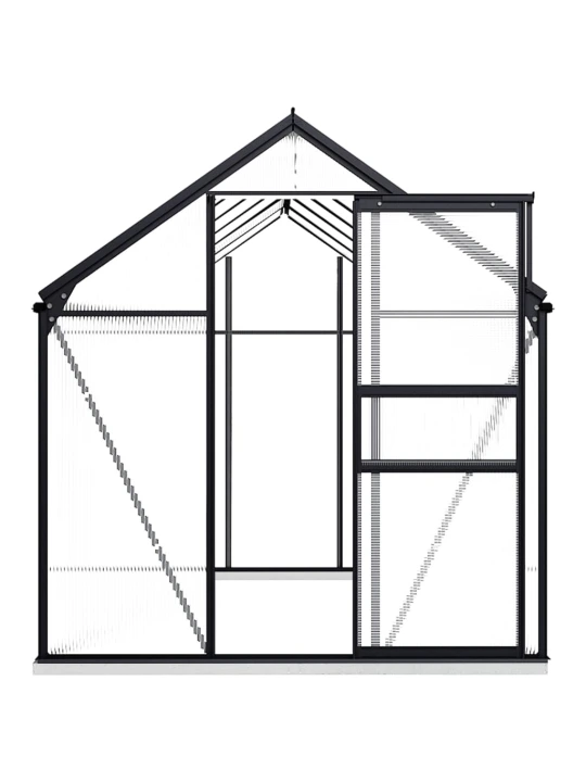 Šiltnamis su pagrindo rėmu, antracito, aliuminis, 7,03m²