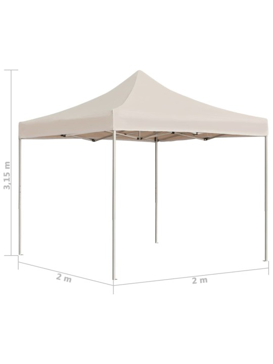 Išskleidžiama proginė palapinė, kreminė, 2x2m, aliuminis