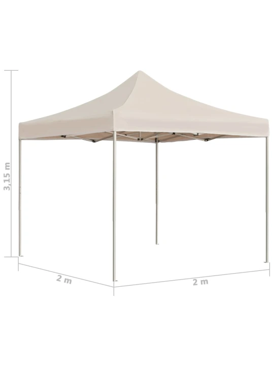 Išskleidžiama proginė palapinė, kreminė, 2x2m, aliuminis
