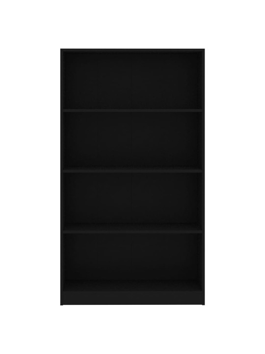 Spintelė knygoms, 4 lentynos, juoda, 80x24x142cm, MDP