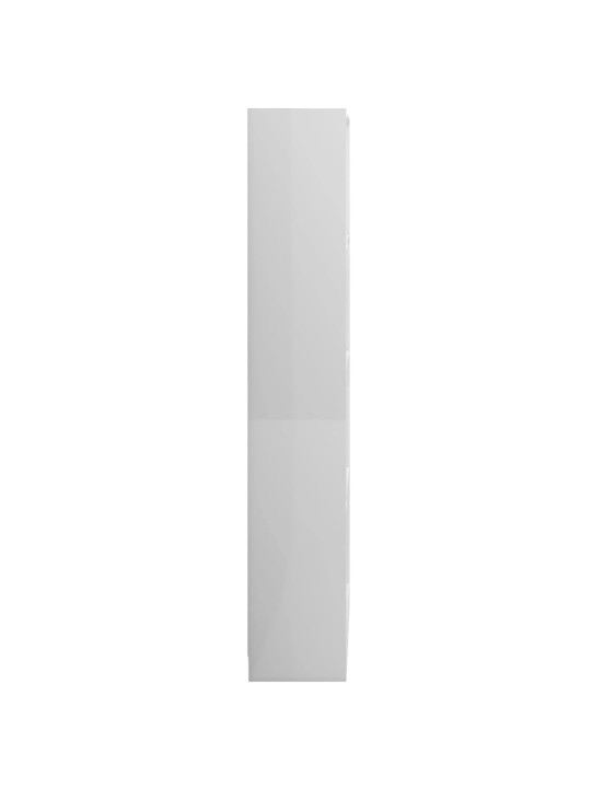 Spintelė knygoms, 4 lentynos, balta, 80x24x142cm, MDP, blizgi