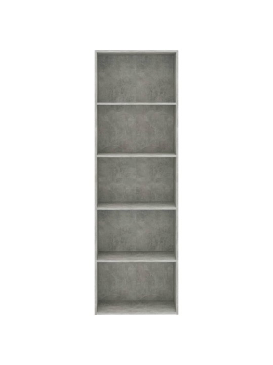 Spintelė knygoms, 5 lentynos, betono pilka, 60x30x189cm, MDP
