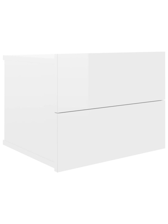 Naktinės spintelės, 2vnt., baltos, 40x30x30cm, MDP, blizgios