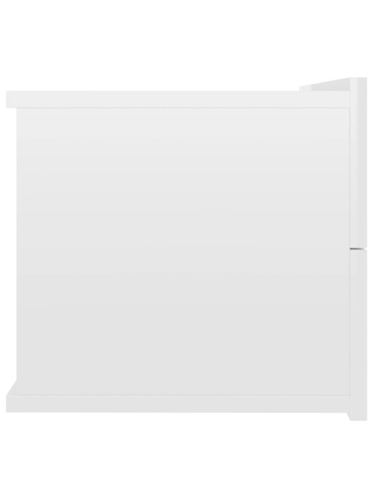 Naktinės spintelės, 2vnt., baltos, 40x30x30cm, MDP, blizgios