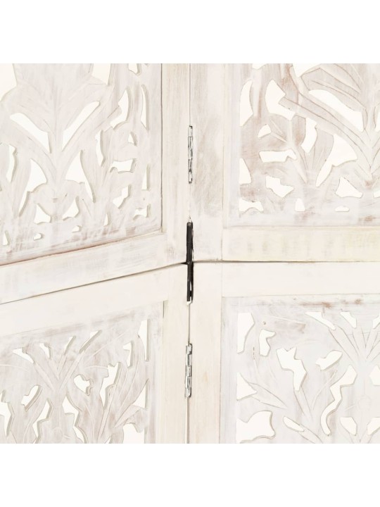 Kambario pertvara, 5 dalių, balta, 200x165cm, mango masyvas
