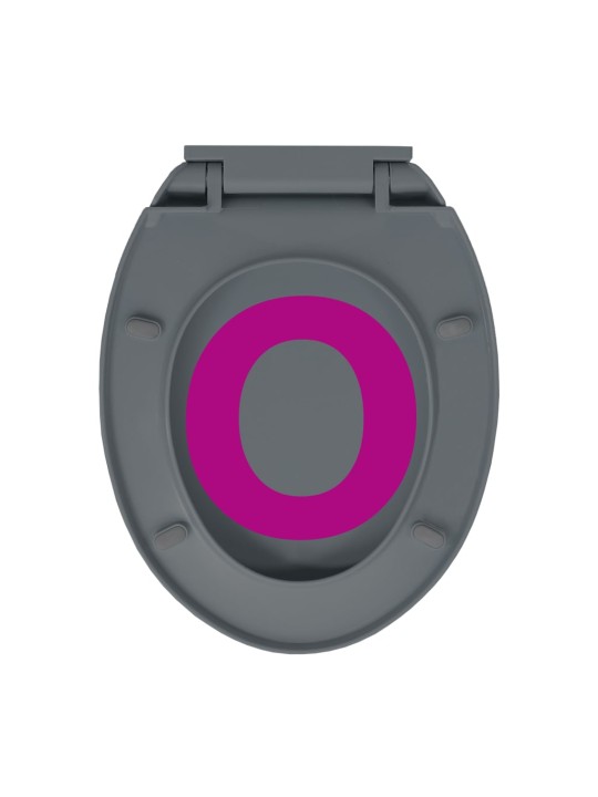 Klozeto sėdynė su soft-close mechanizmu, pilkos spalvos, ovali
