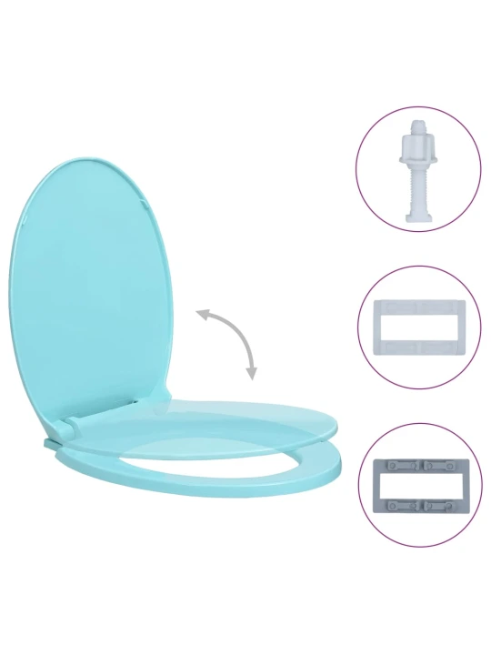 Klozeto sėdynė su soft-close mechanizmu, žalios spalvos, ovali