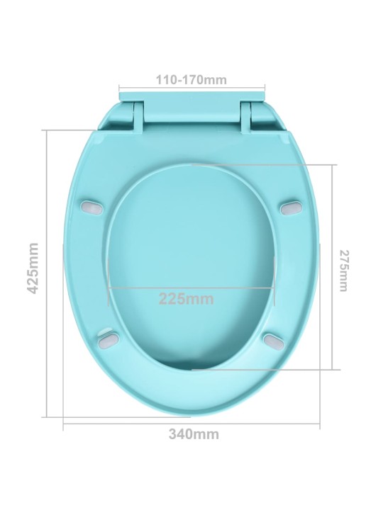 Klozeto sėdynė su soft-close mechanizmu, žalios spalvos, ovali